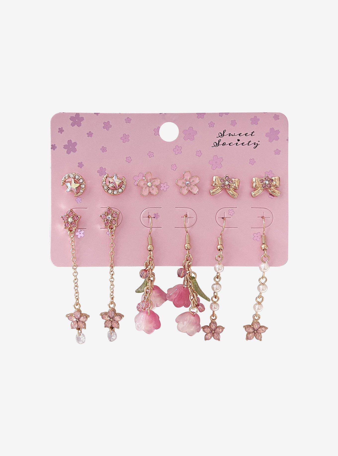 Sweet Society Sakura Gem Earring Set, , hi-res