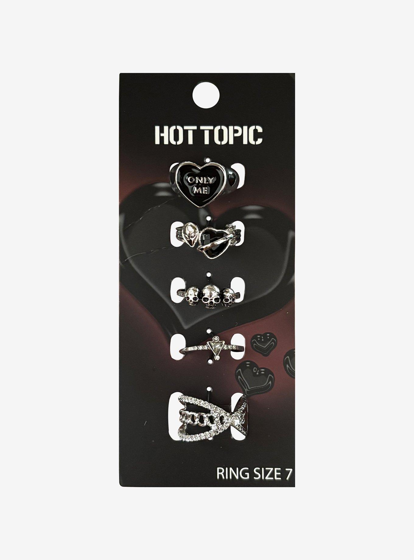 Alien Heart Skull Ring Set, , hi-res