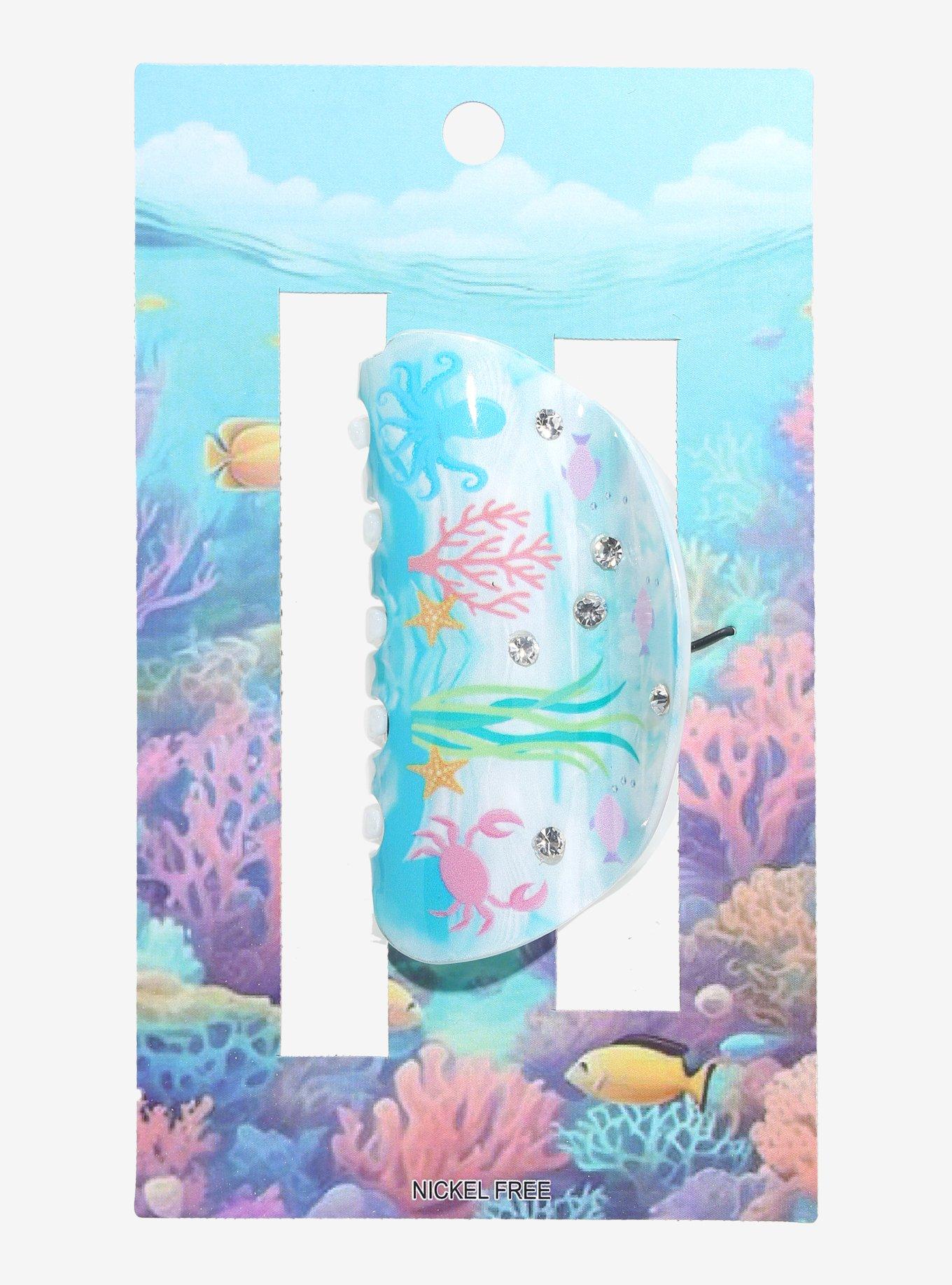 Underwater Scene Rhinestone Claw Hair Clip