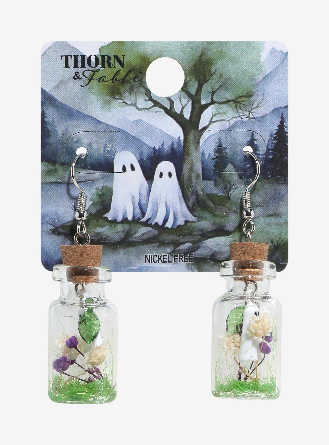 Thorn & Fable Ghost Flower Jar Earrings, , hi-res