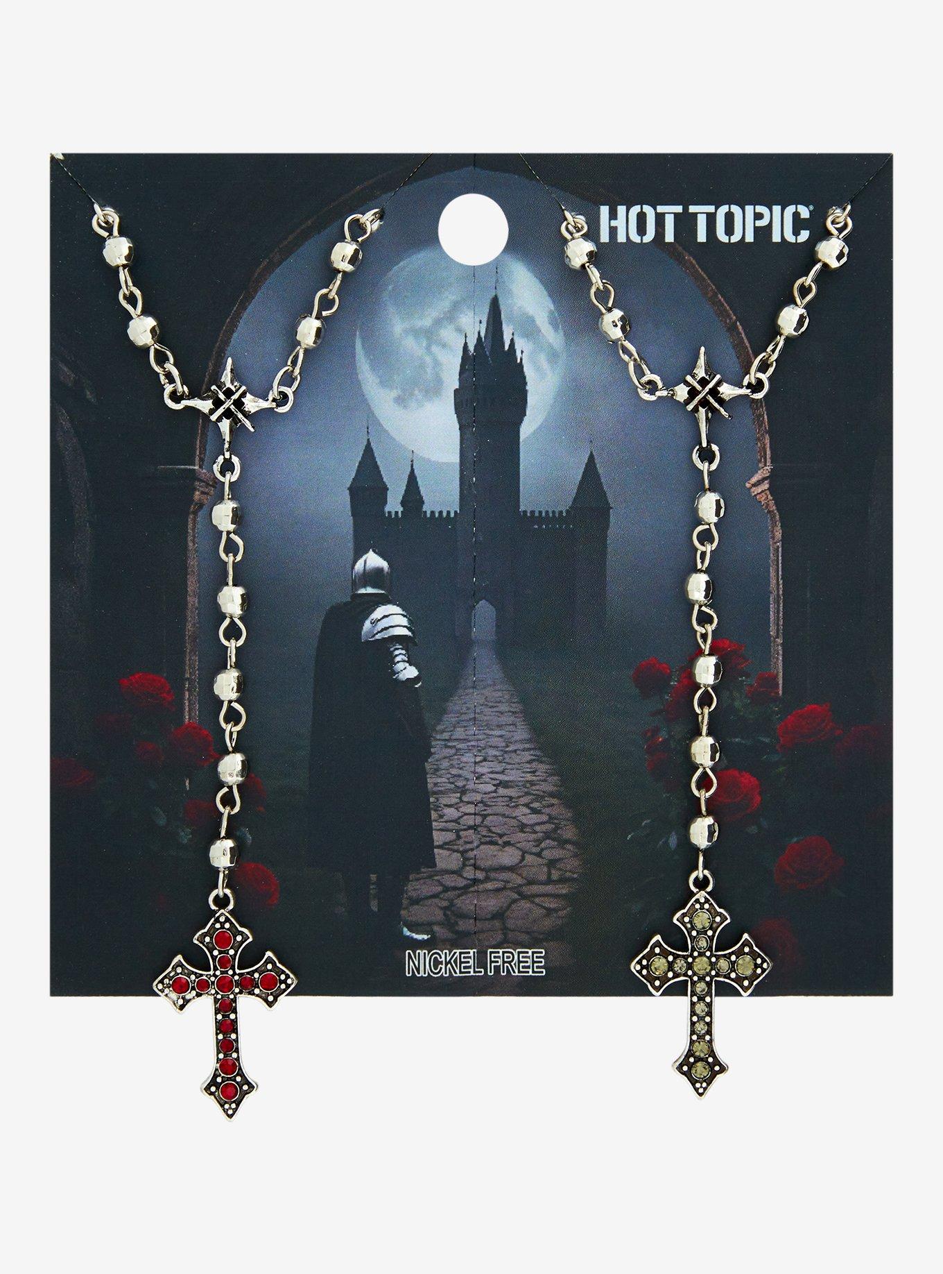 Gothic Cross Star Lariat Best Friend Necklace Set, , hi-res