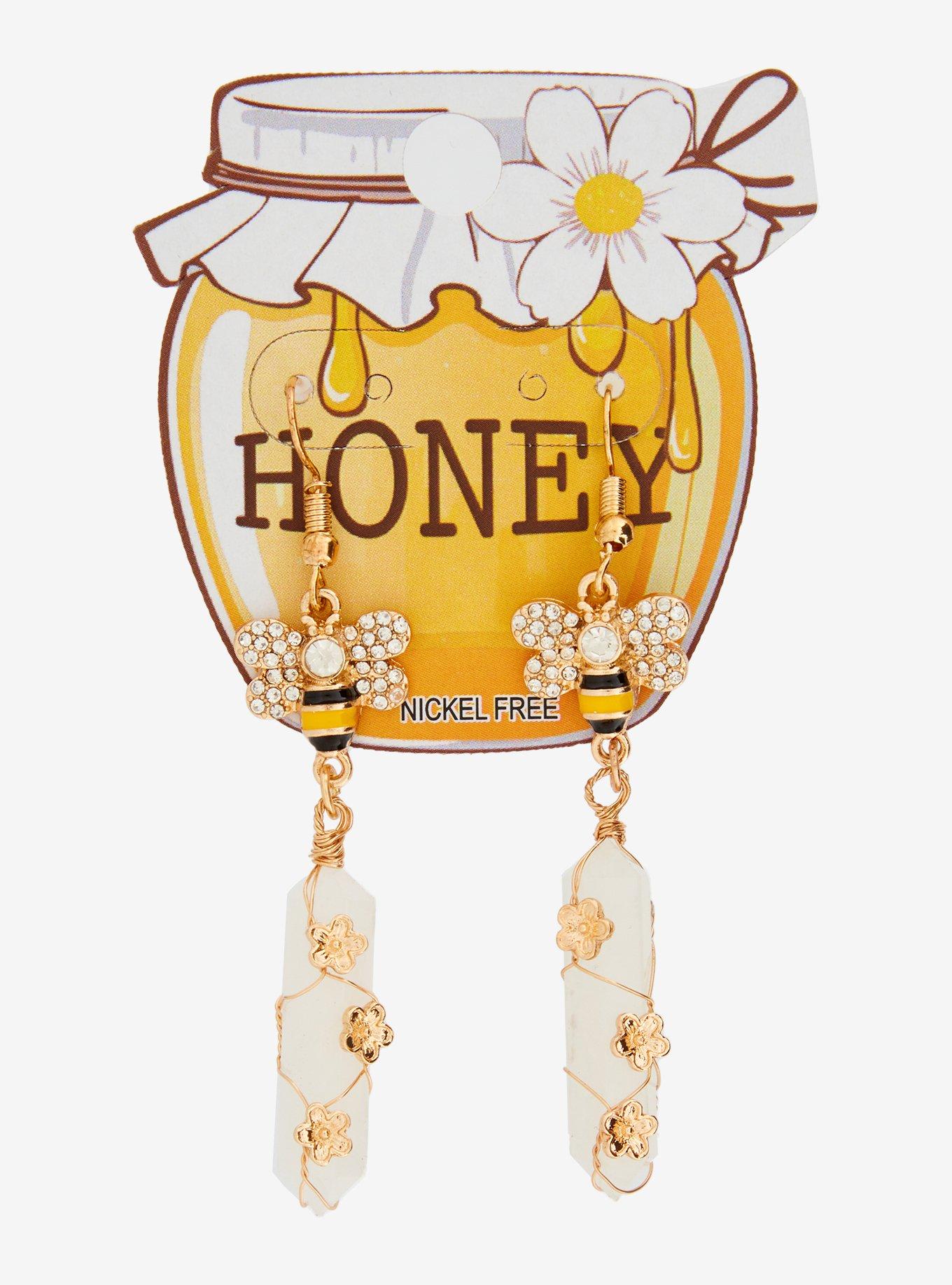 Honeybee Crystal Drop Earrings, , hi-res