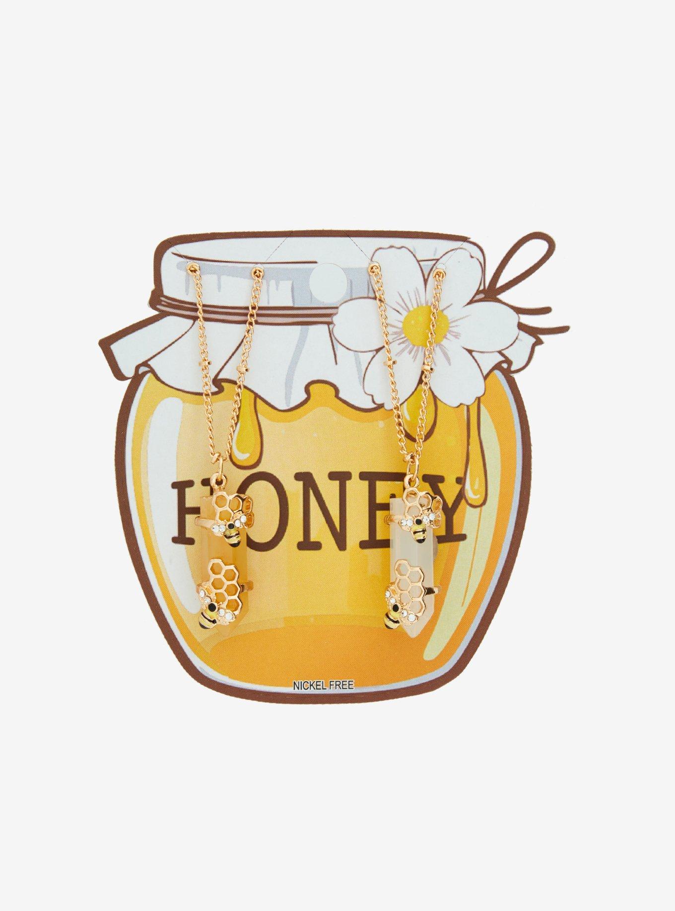 Honeybee Crystal Best Friend Necklace Set, , hi-res