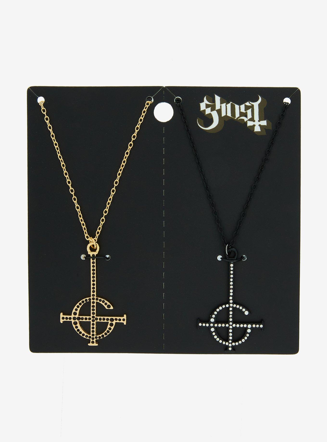 Ghost Bling Grucifix Best Friend Necklace Set | Hot Topic