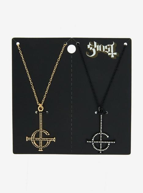 doublet  MAGNETIC “GO TO HELL” NECKLACE Ghost Guitar Pick Pendant Necklace | Hot Topic