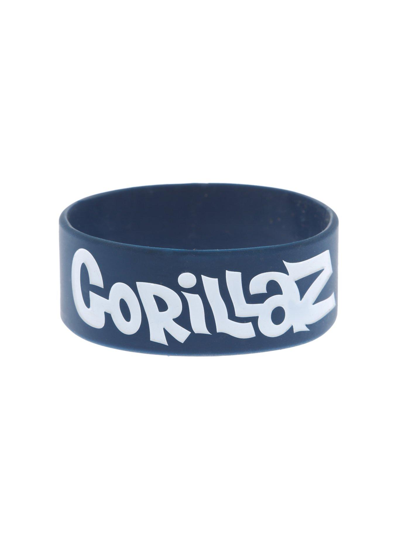 Gorillaz Blue Group Rubber Bracelet, , hi-res