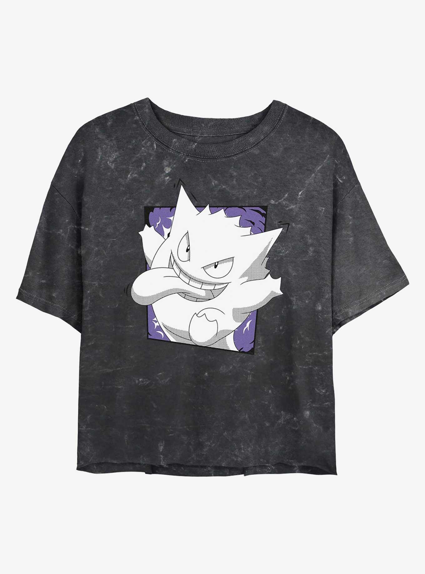 Pokemon Gengar Passing Through Girls Mineral Wash Crop T-Shirt, , hi-res