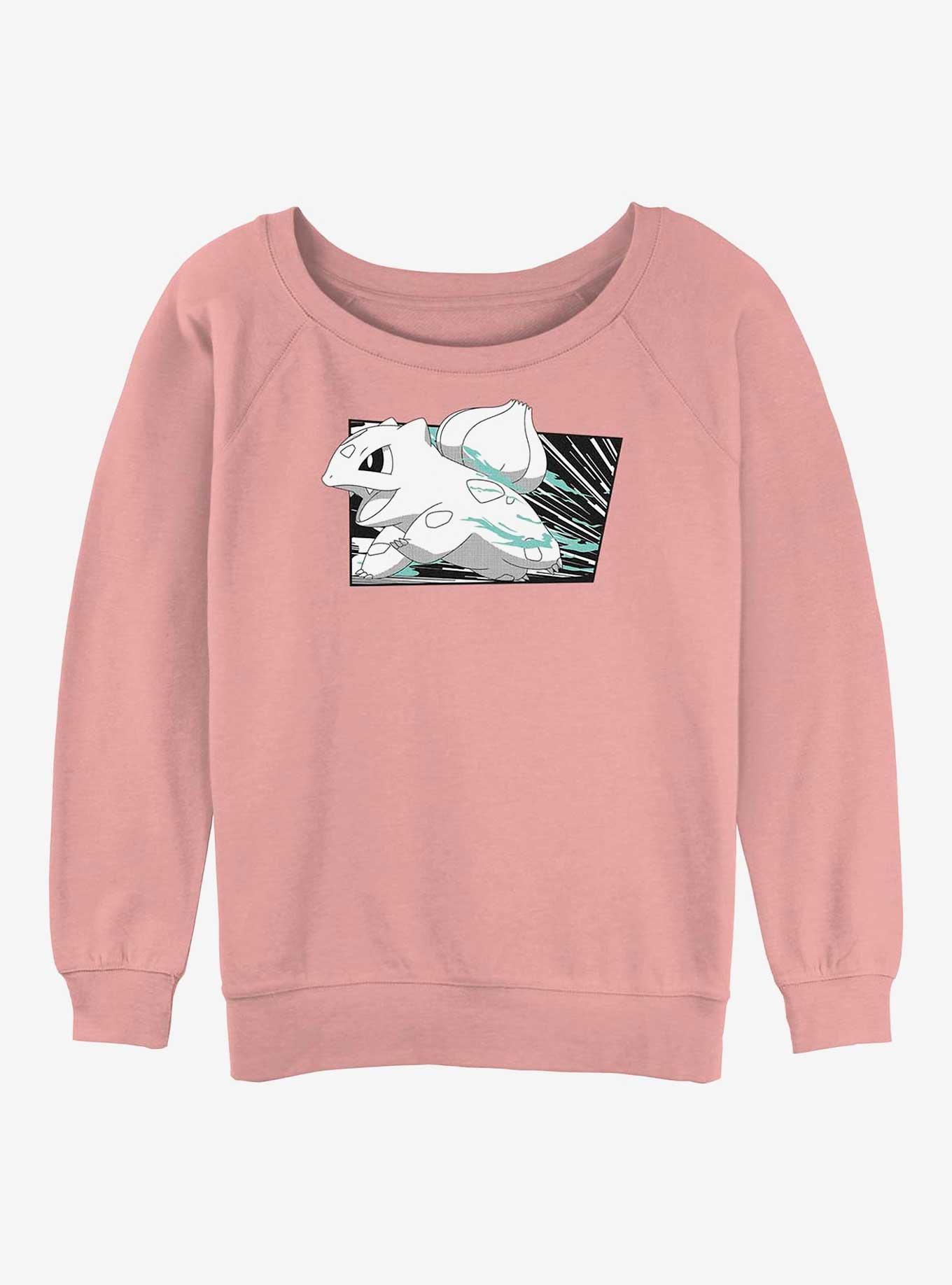 Pokemon Bulbasaur Run Girls Slouchy Sweatshirt, DESERTPNK, hi-res
