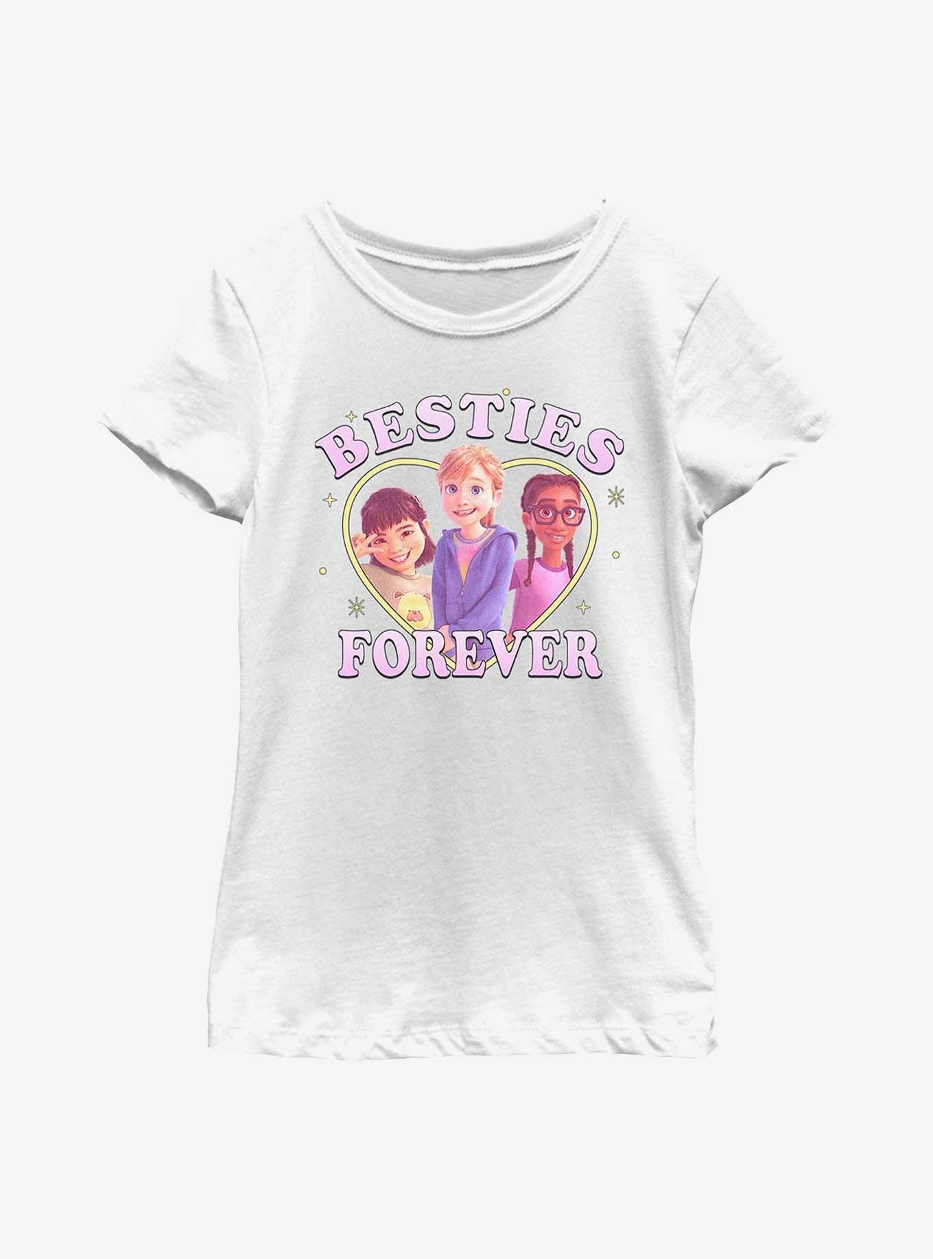 Disney Pixar Inside Out 2 Three Besties Forever Youth Girls T-Shirt, WHITE, hi-res