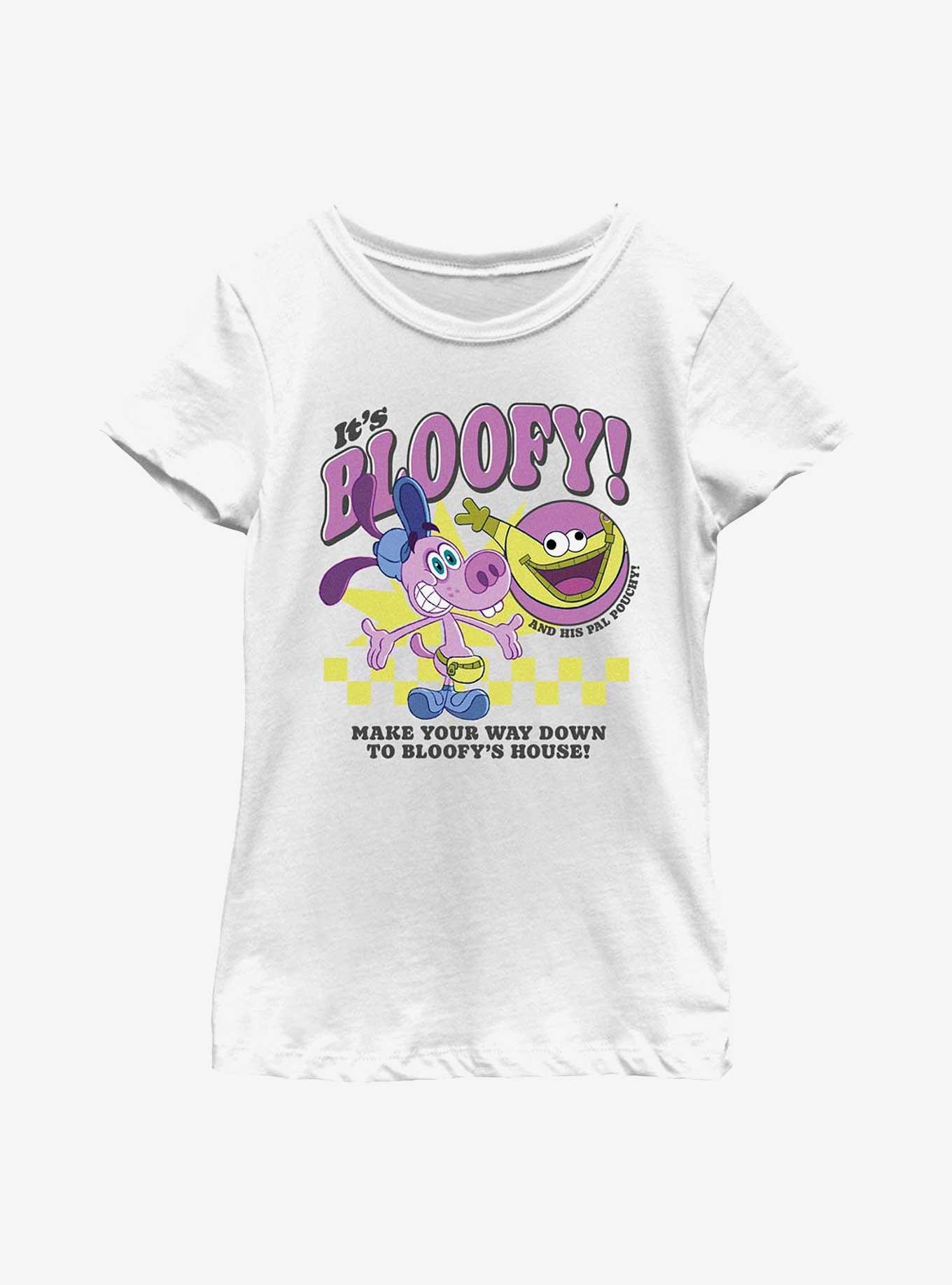 Disney Pixar Inside Out 2 Bloofy And Pouchy Youth Girls T-Shirt, WHITE, hi-res