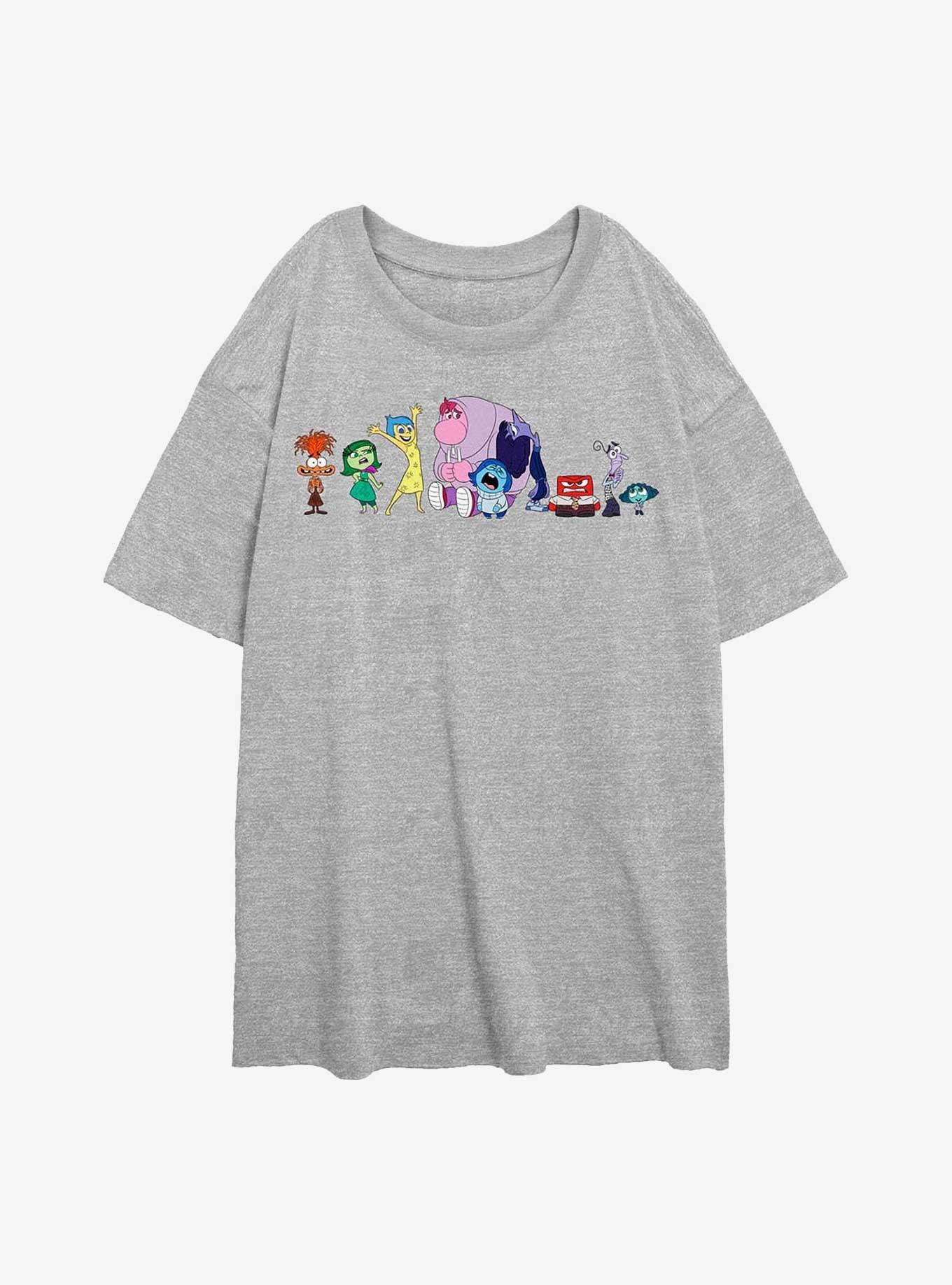 Disney Pixar Inside Out 2 All Emotions Womens Oversized T-Shirt, ATH HTR, hi-res