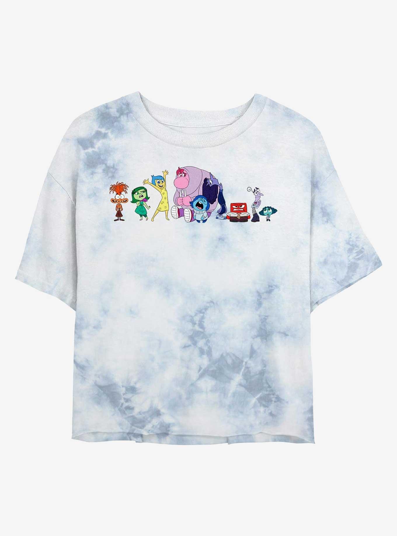 Disney Pixar Inside Out 2 All Emotions Womens Tie-Dye Crop T-Shirt, WHITEBLUE, hi-res