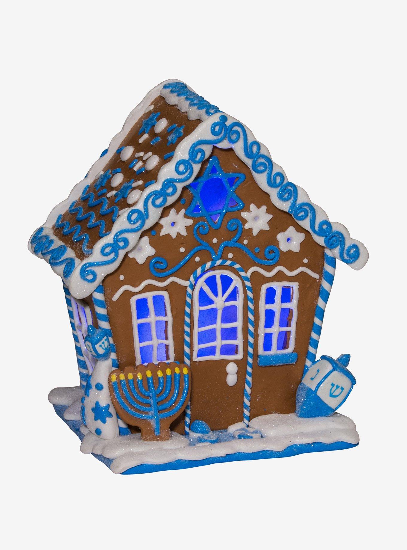 Hanukkah LED Gingerbread House Tablepiece, , hi-res