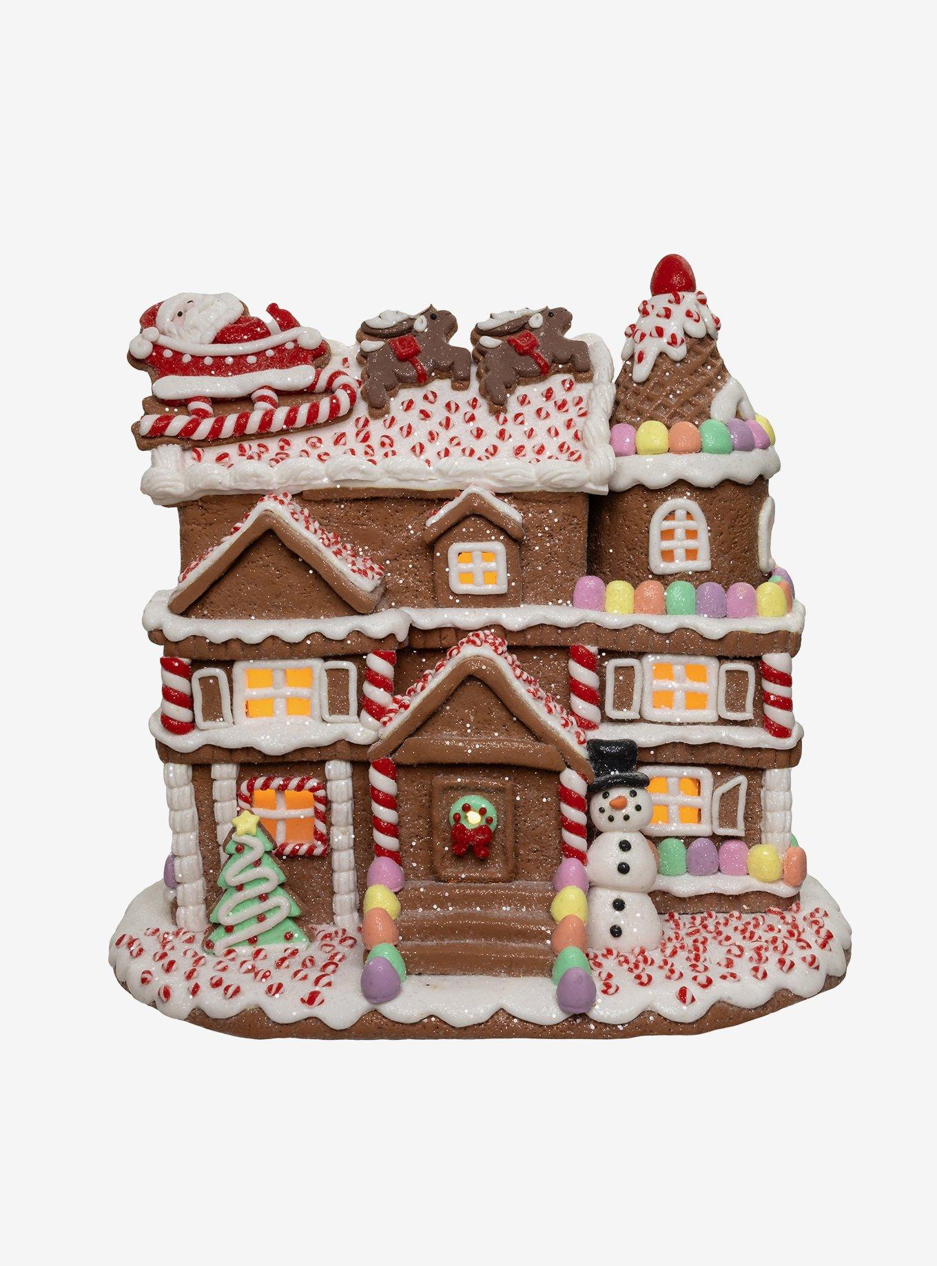 Gingerbread House With Santa Figure, , hi-res