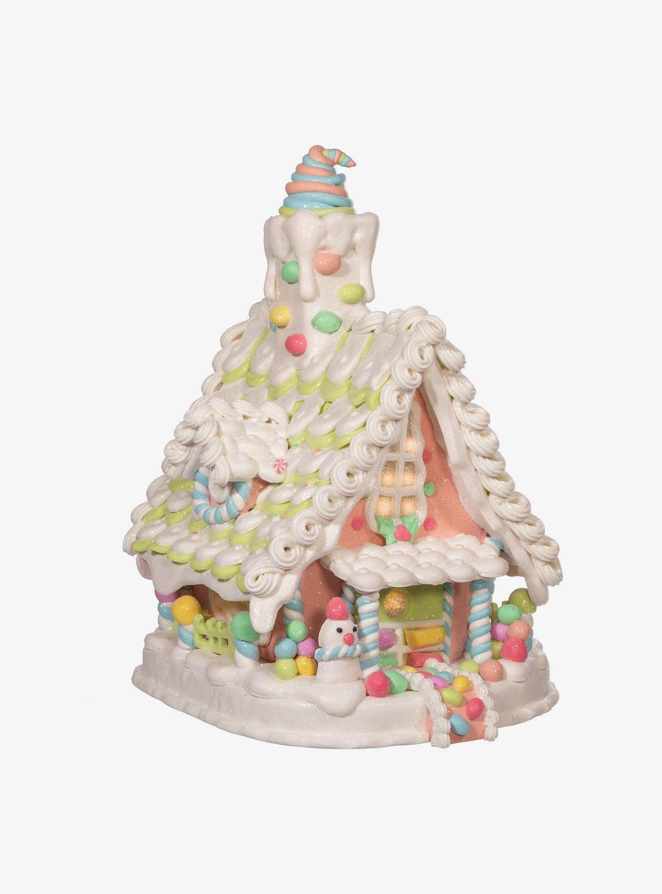 Pastel Light Up Gingerbread House Figure, , hi-res