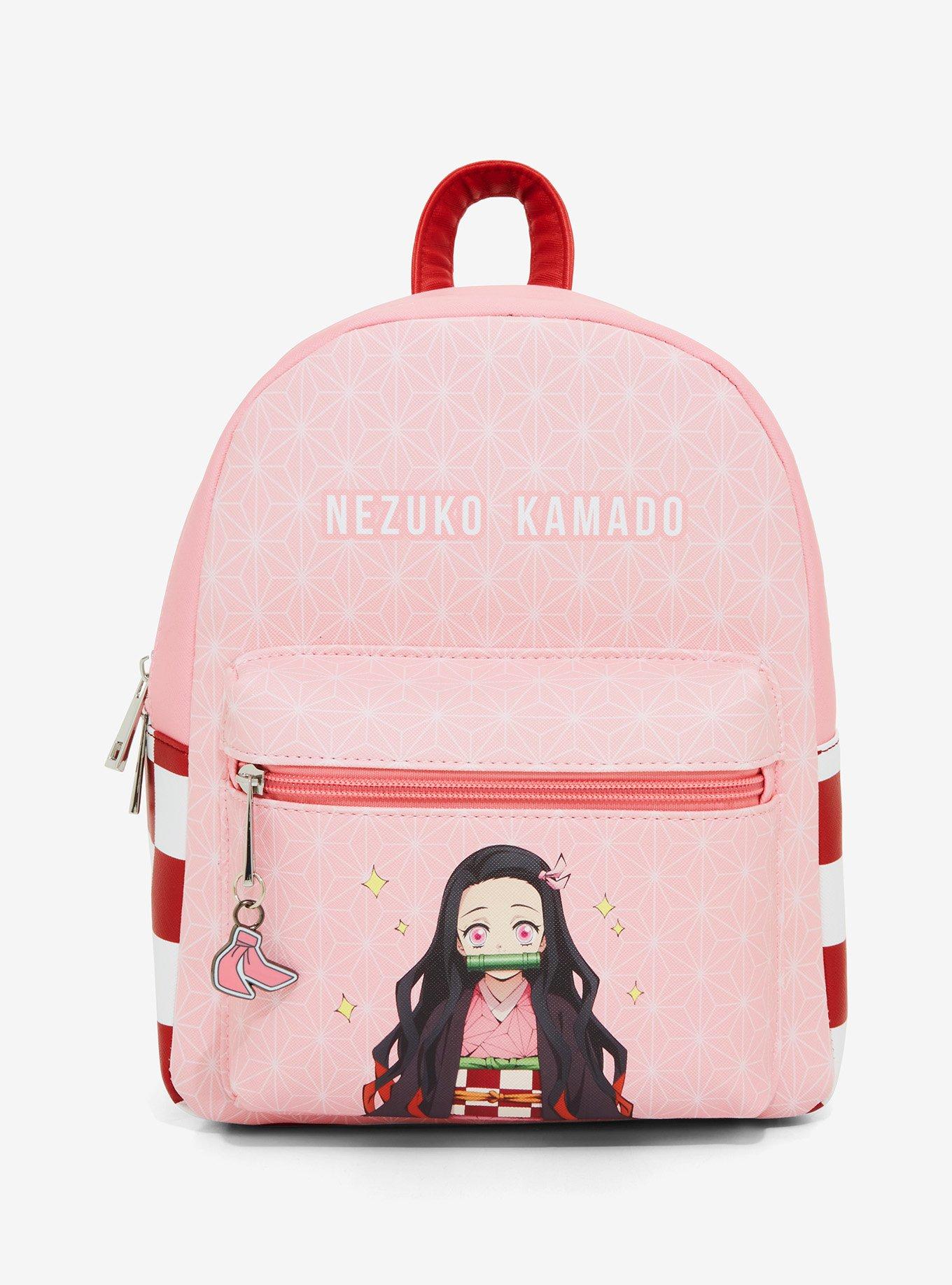 demon slayer mini backpacks Kimono Patterns Mini Backpack by Bioworld is the ultimate accessory for fans of the hit anime series Demon Slayer Pattern Mini Backpack