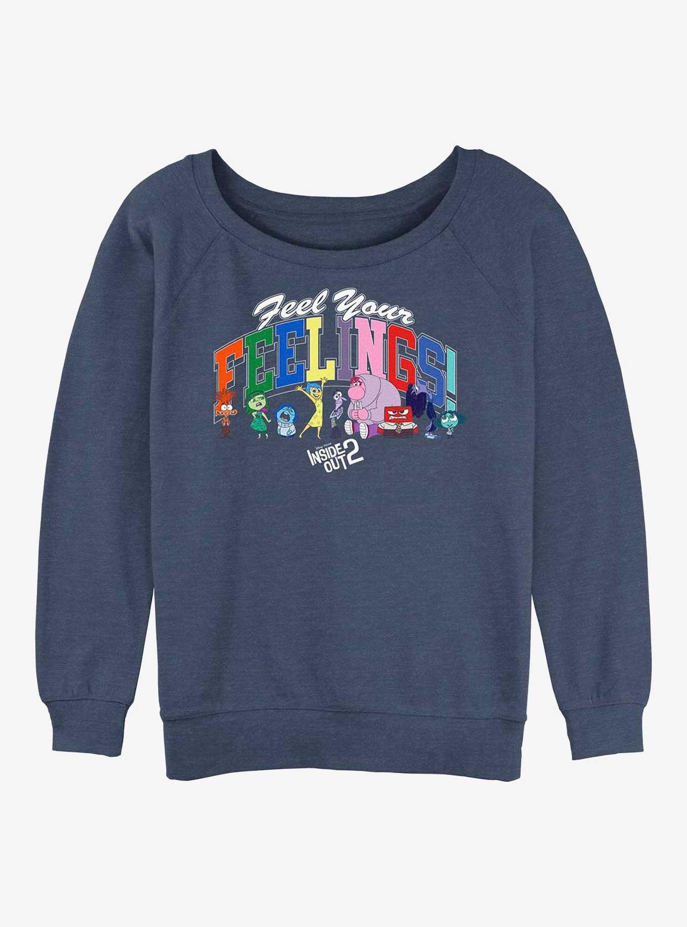 NULL Disney Pixar Inside Out 2 Feel Your Feelings Girls Slouchy Sweatshirt