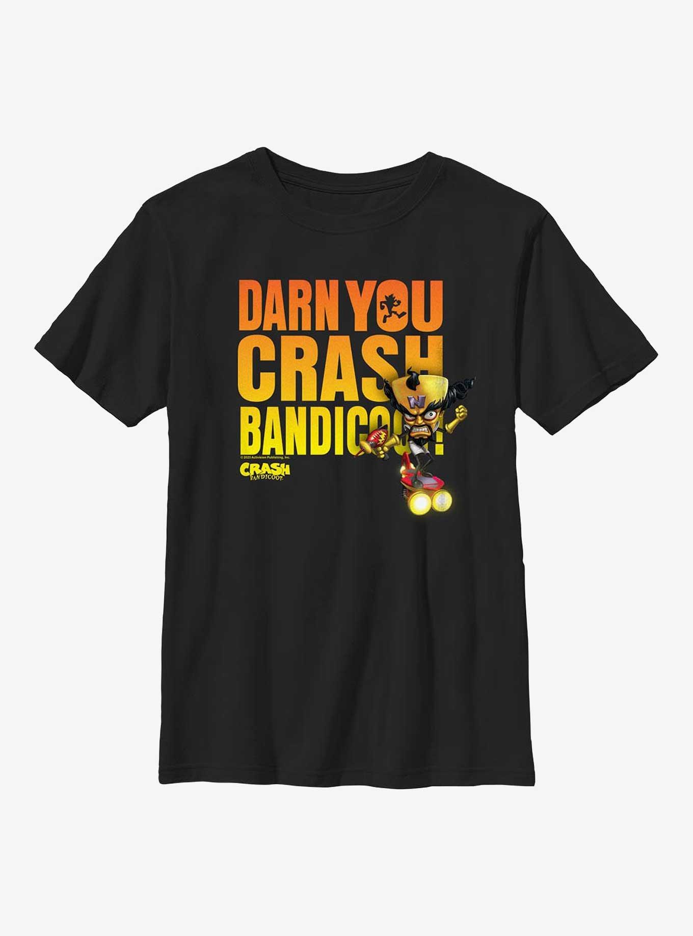 Crash Bandicoot Dr. Neo Darn You Youth T-Shirt, BLACK, hi-res