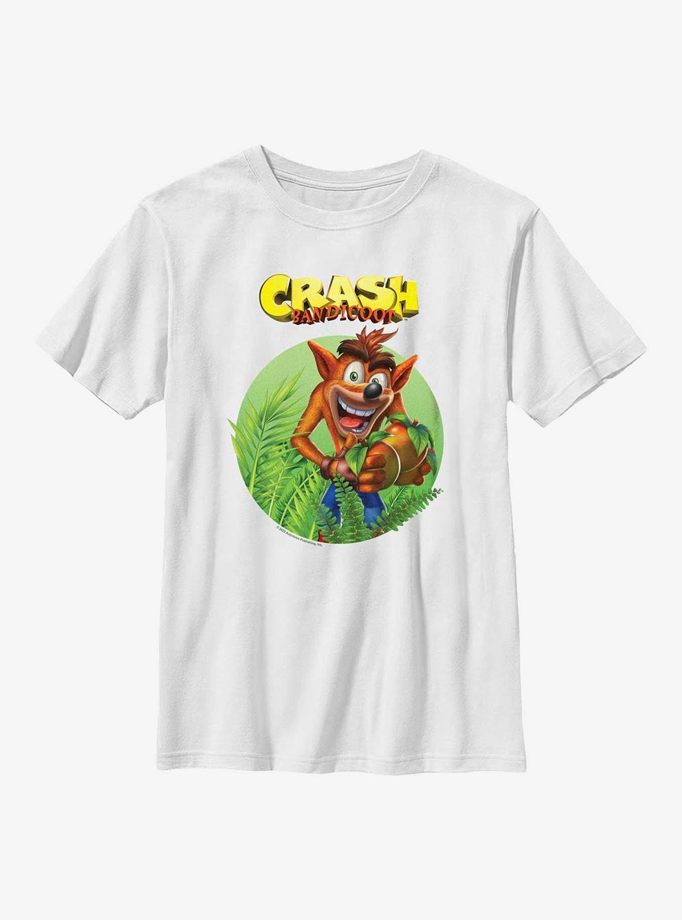 Crash Bandicoot Crash Jungle Badge Youth T-Shirt, WHITE, hi-res