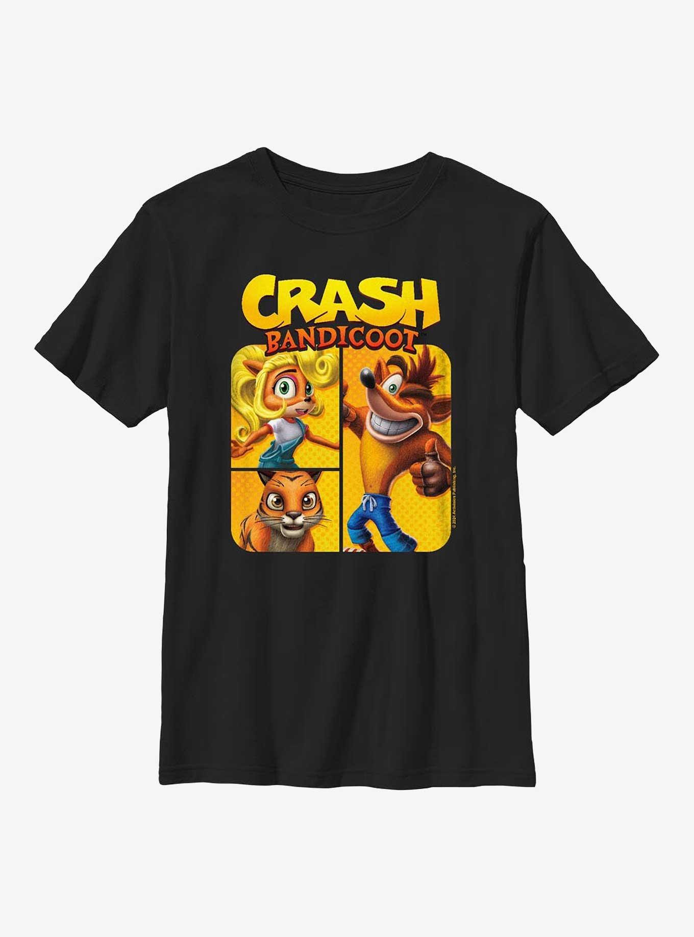 Crash Bandicoot Crash And Friends Youth T-Shirt, BLACK, hi-res