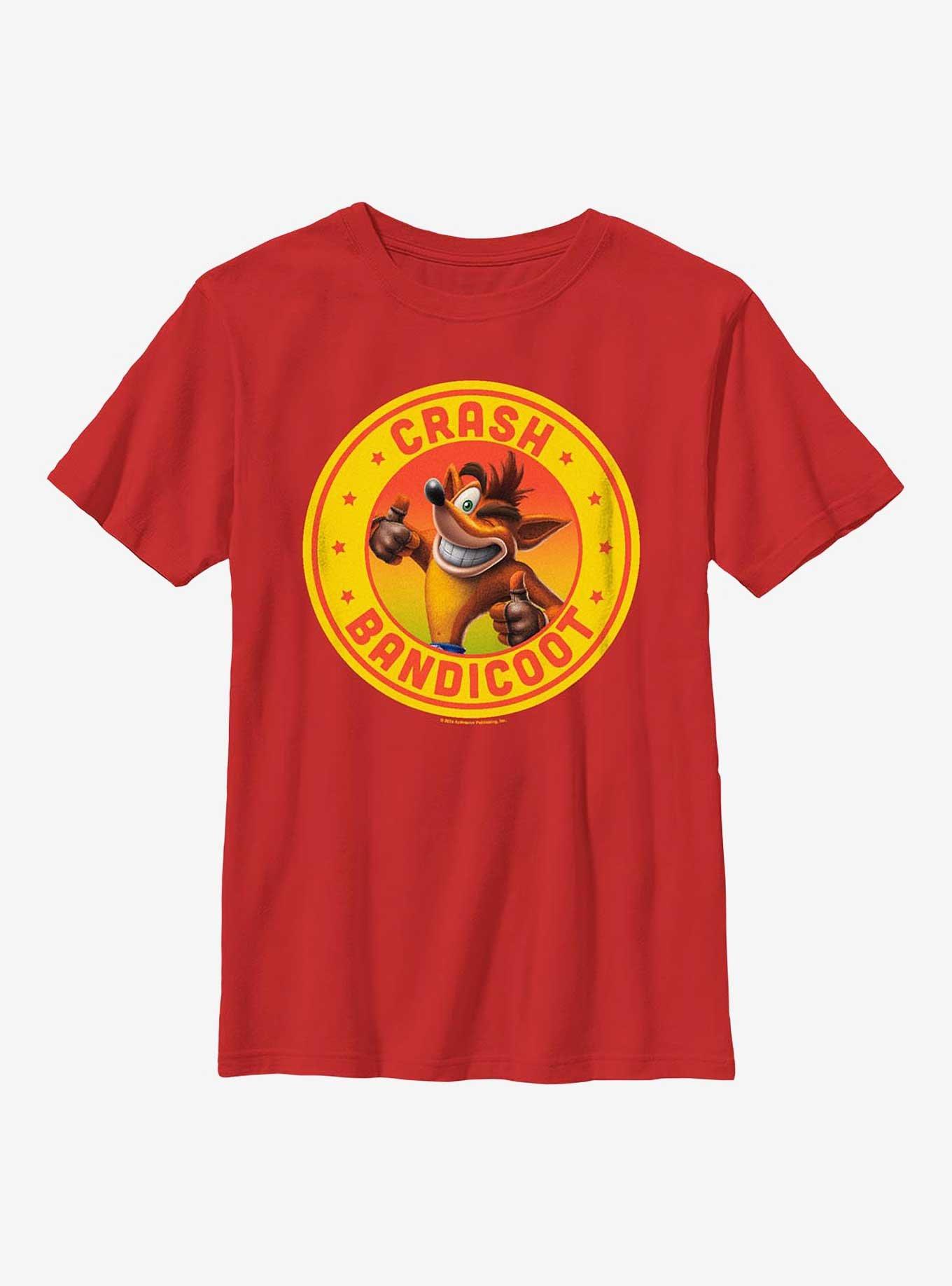 Crash Bandicoot Crash Portrait Youth T-Shirt, RED, hi-res