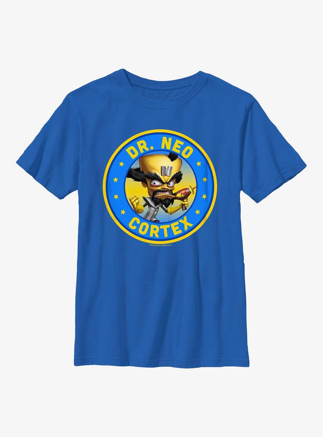 Crash Bandicoot Dr. Neo Portrait Youth T-Shirt, ROYAL, hi-res