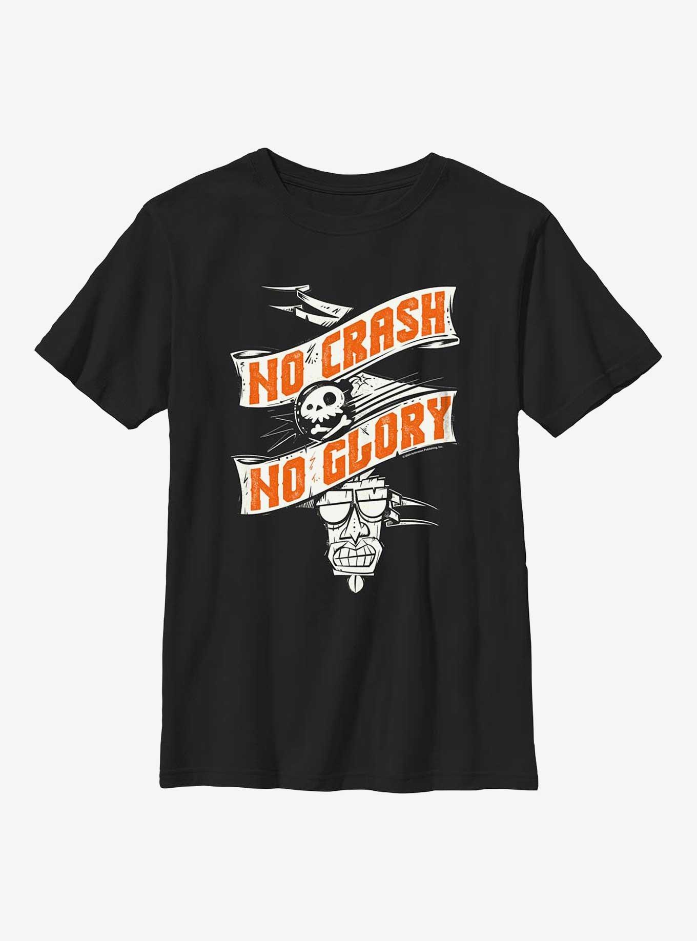 Crash Bandicoot No Crash No Glory Youth T-Shirt, BLACK, hi-res