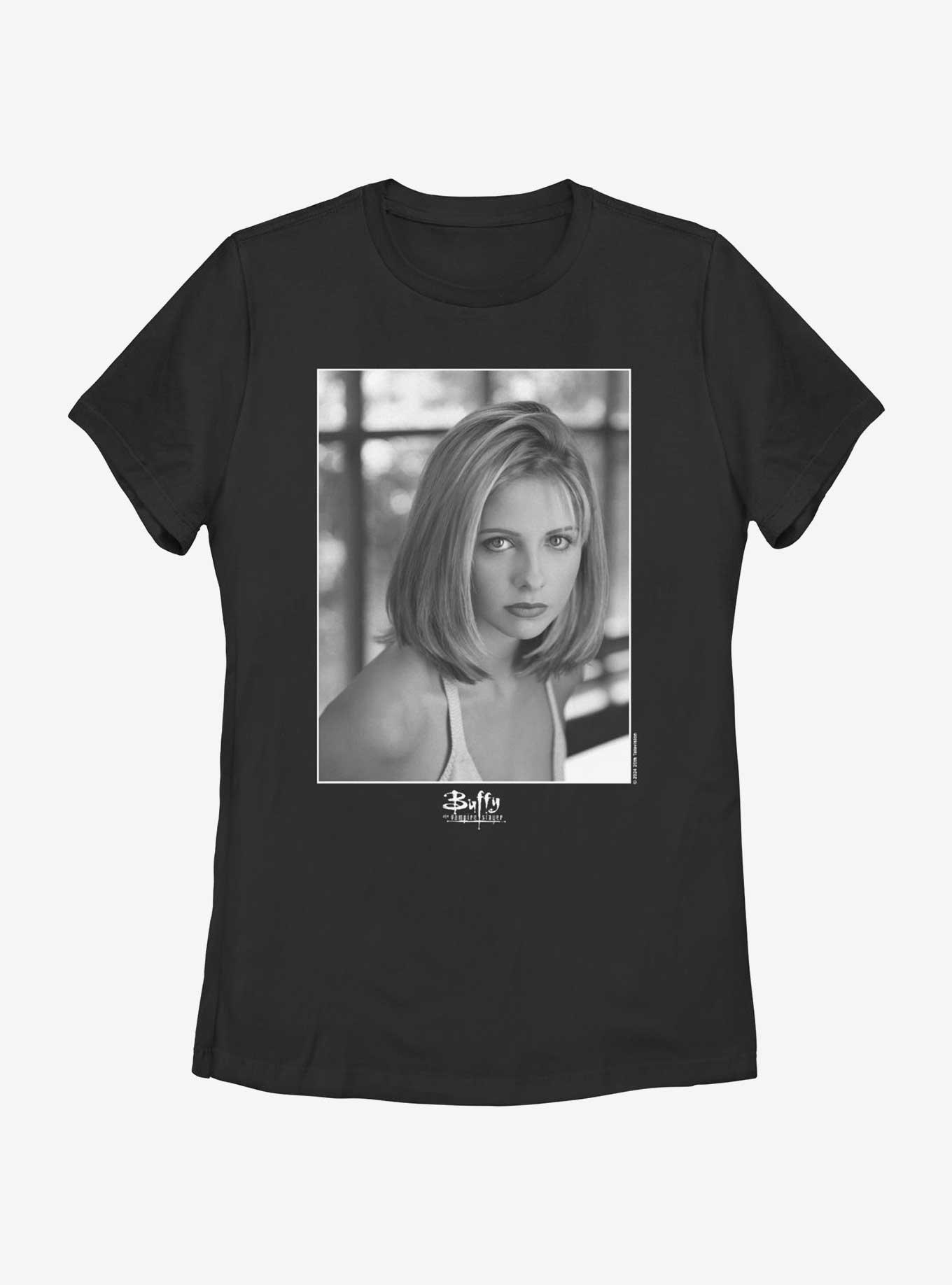 Buffy The Vampire Slayer Buffy Portrait Style Logo Womens T-Shirt, BLACK, hi-res