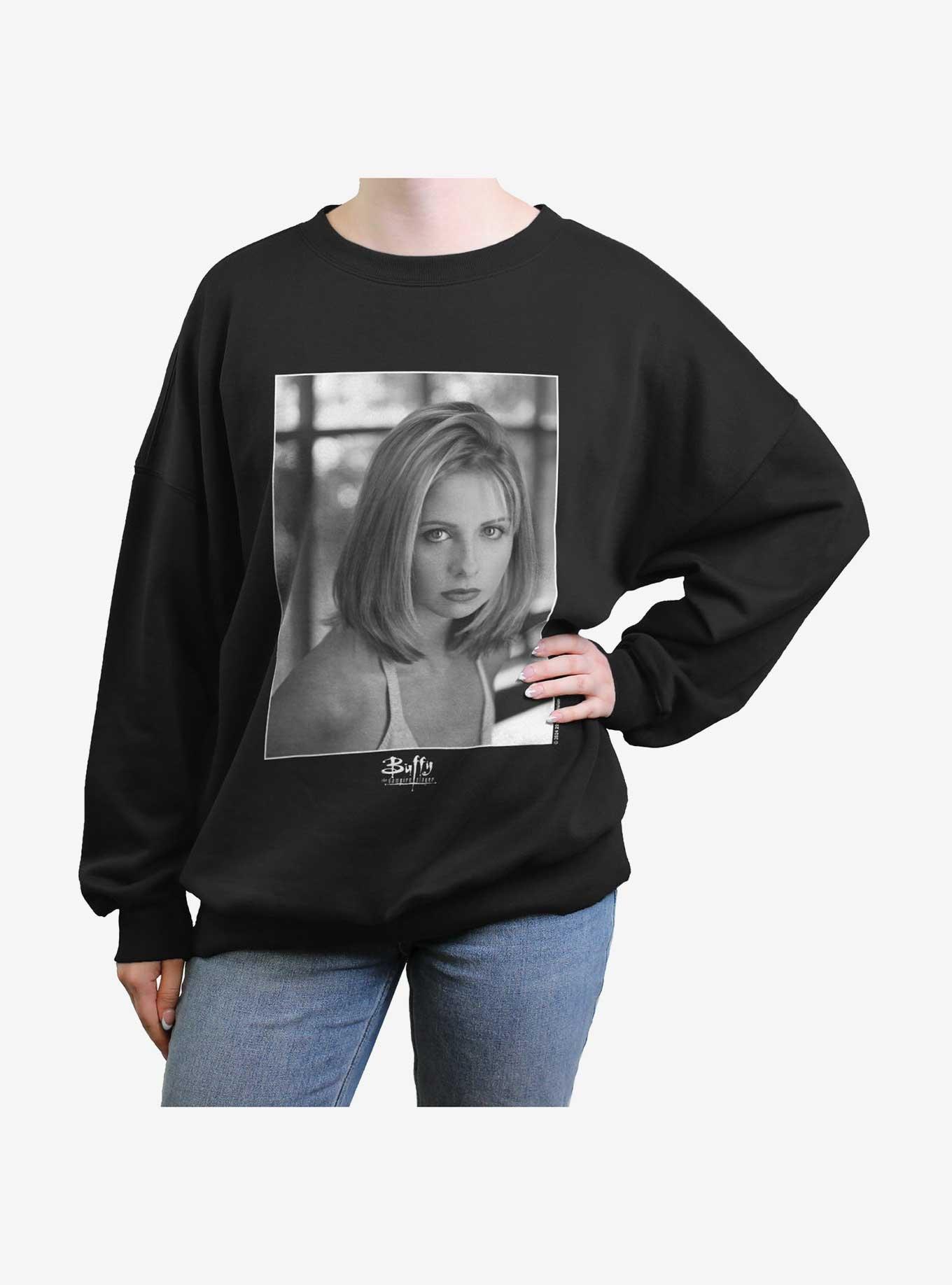 Buffy The Vampire Slayer Buffy Portrait Style Logo Womens Oversized Sweatshirt, , hi-res