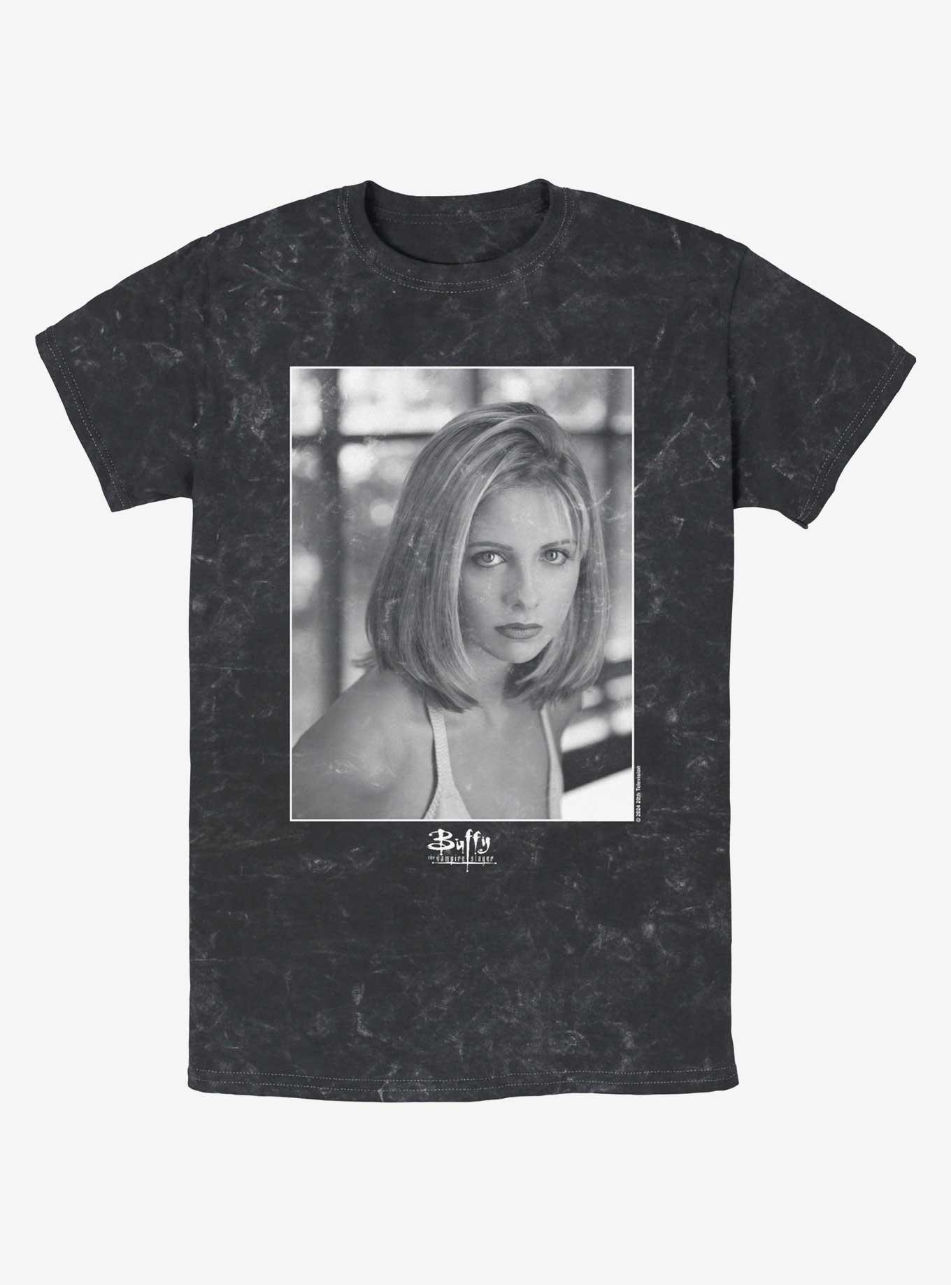 Buffy The Vampire Slayer Buffy Portrait Style Logo Mineral Wash T-Shirt, , hi-res