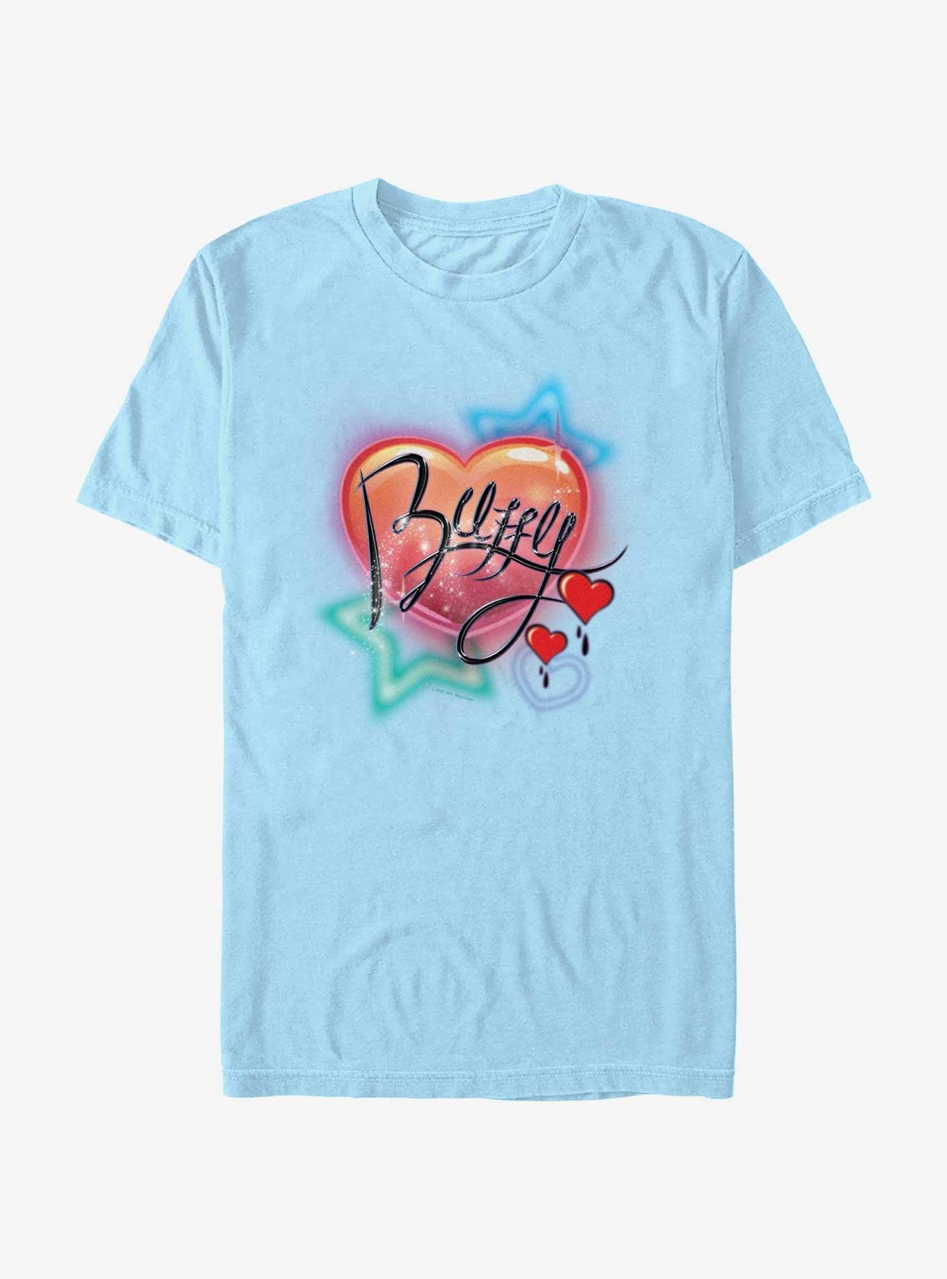 Buffy The Vampire Slayer Buffy Hearts And Stars T-Shirt, LT BLUE, hi-res