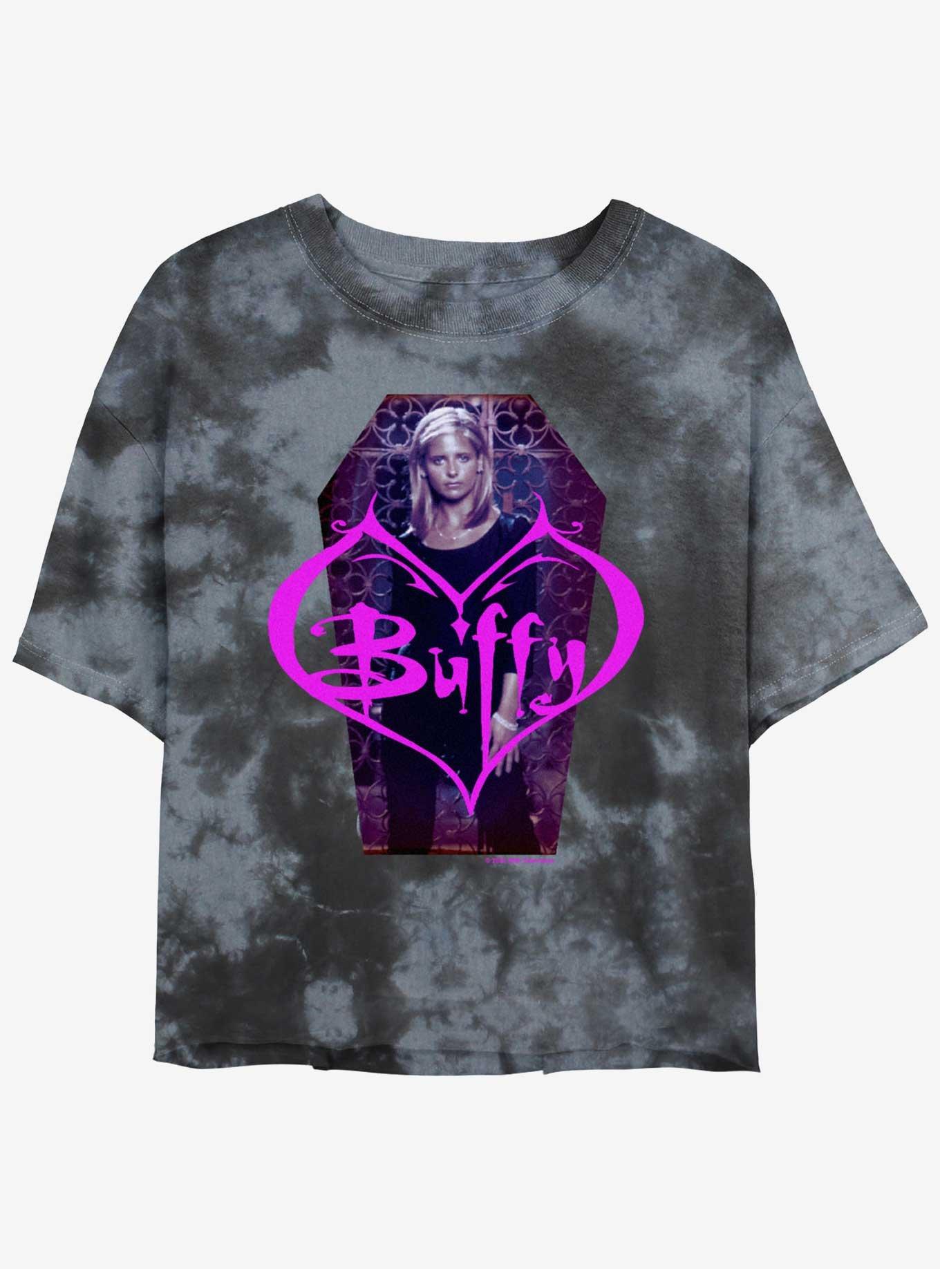 Buffy The Vampire Slayer Buffy Coffin Tie Dye Crop Womens T-Shirt, BLKCHAR, hi-res