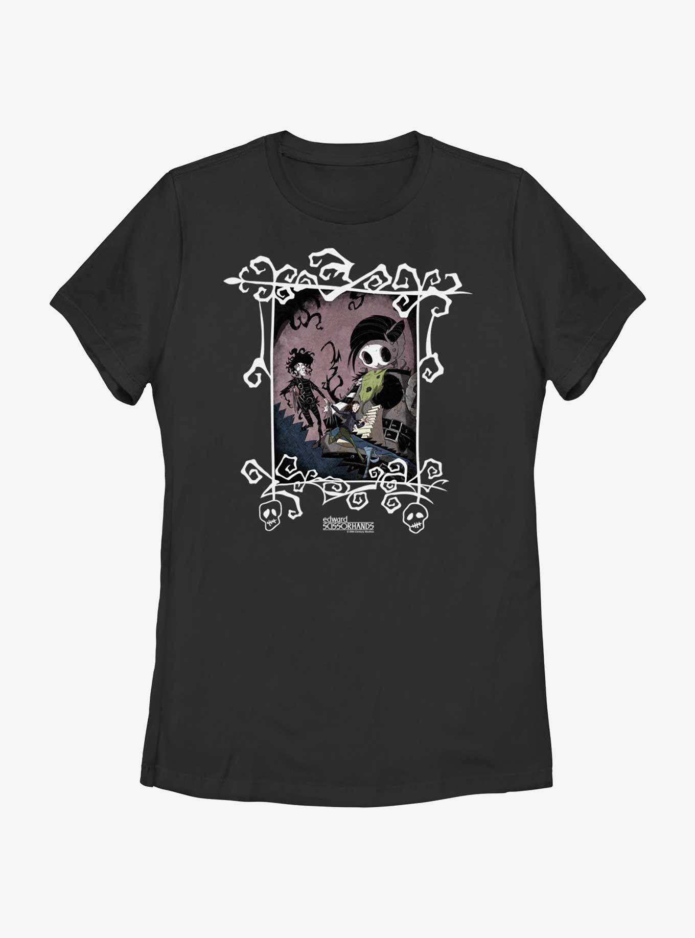 Edward Scissorhands Comic Frame Womens T-Shirt, BLACK, hi-res