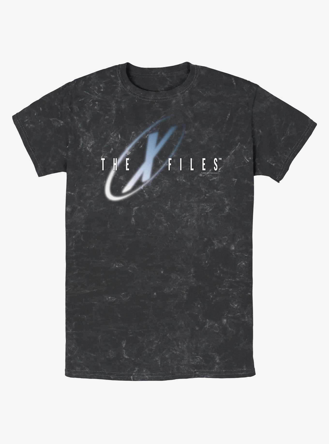 X-Files The X Files Logo Mineral Wash T-Shirt, BLACK, hi-res