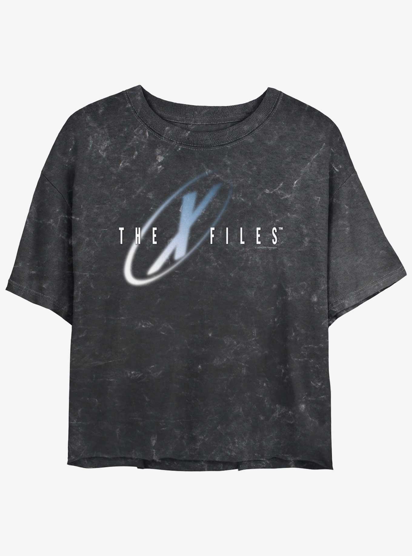 X-Files The X Files Logo Mineral Wash Womens Crop T-Shirt, , hi-res
