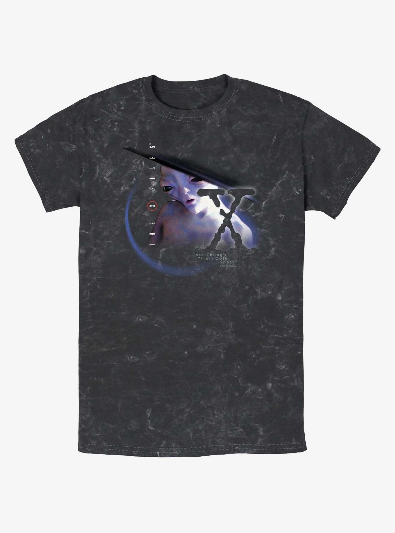 X-Files From Outer Space Mineral Wash T-Shirt, BLACK, hi-res