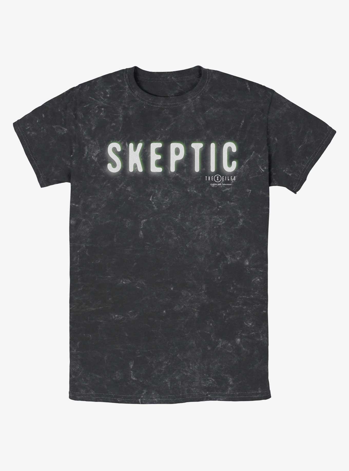 X-Files Skeptic Mineral Wash T-Shirt, BLACK, hi-res