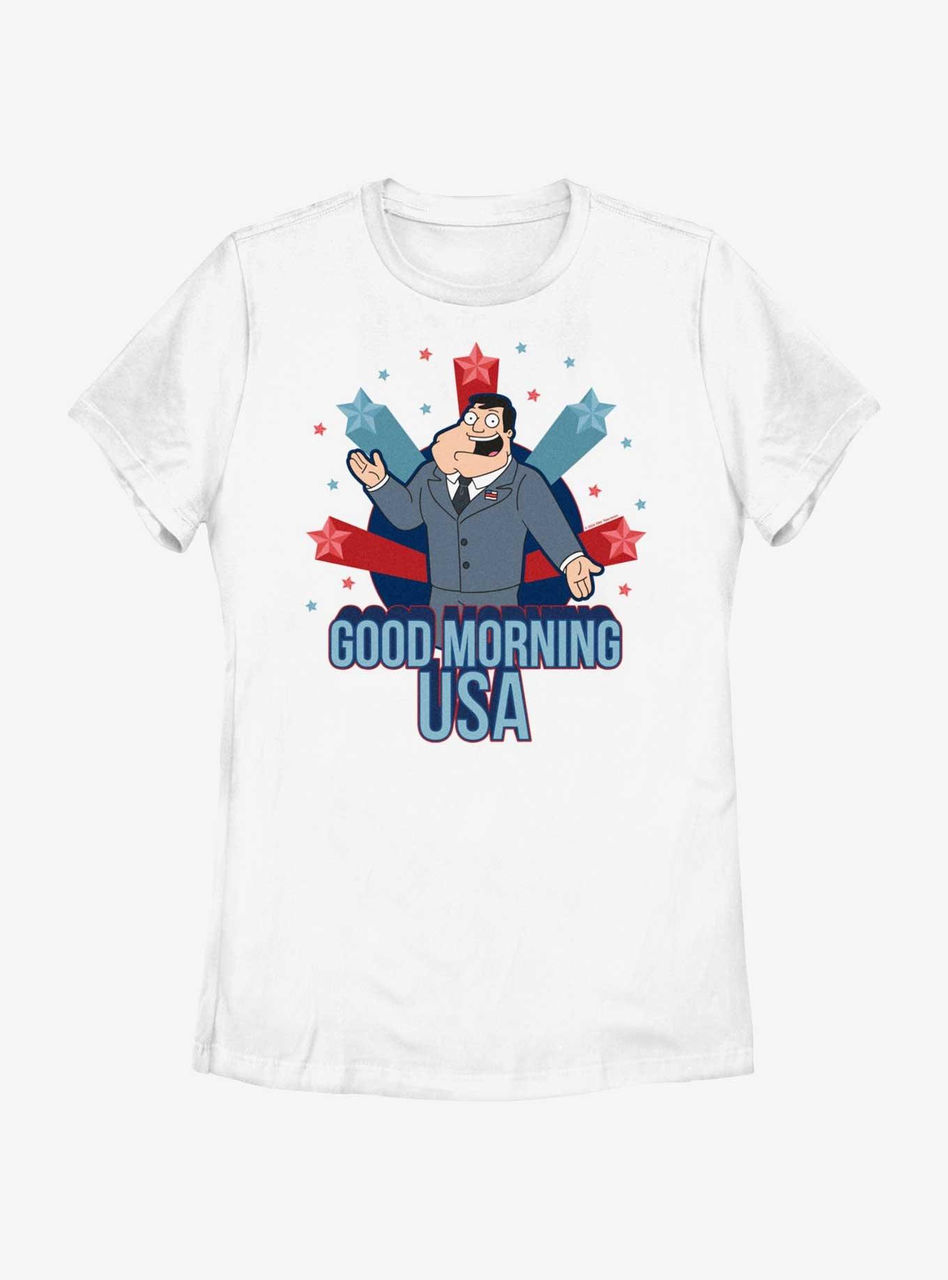 American Dad Good Morning Usa Womens T-Shirt, WHITE, hi-res