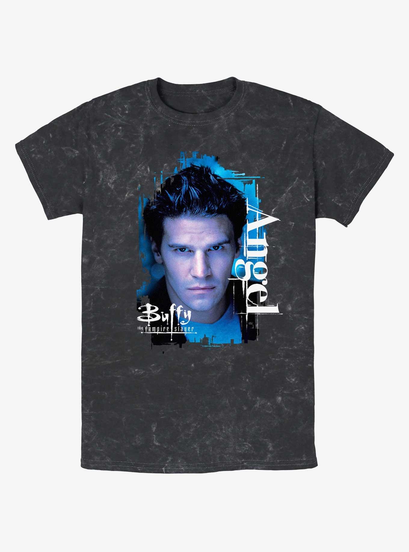 Buffy The Vampire Slayer Angel Mineral Wash T-Shirt, BLACK, hi-res