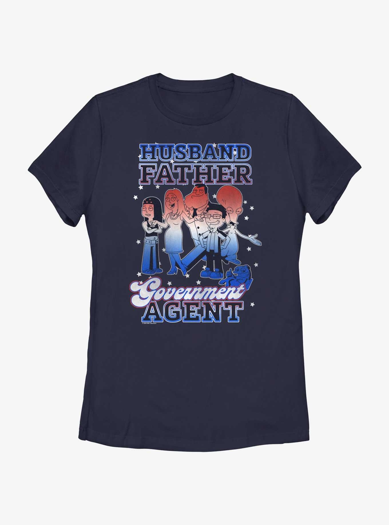 American Dad Independance Trifectance Womens T-Shirt, NAVY, hi-res