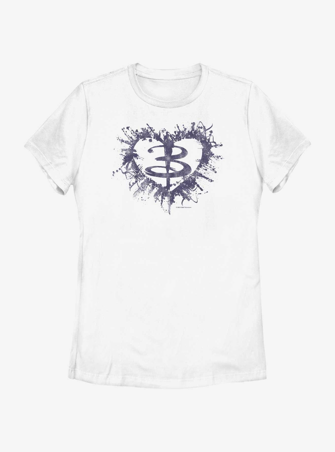 Buffy The Vampire Slayer Buffy Heart Womens T-Shirt, WHITE, hi-res