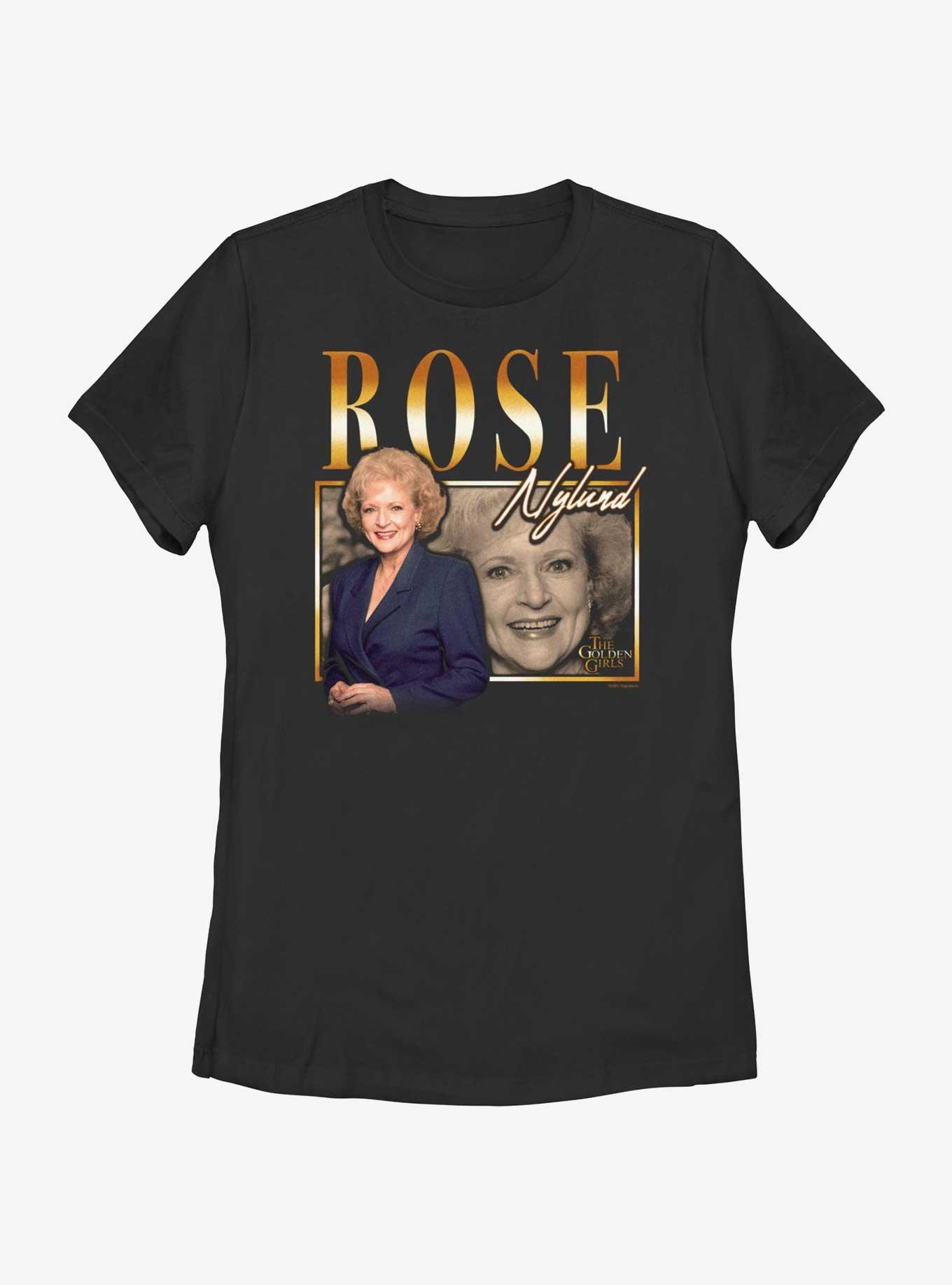 Golden Girls Rose 90S Boxup Womens T-Shirt, BLACK, hi-res