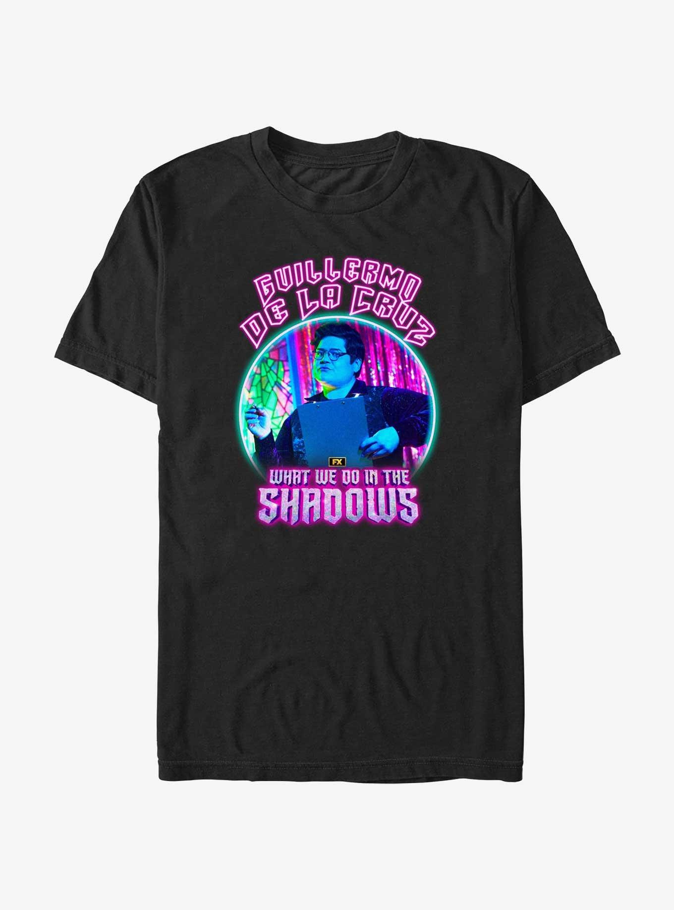 What We Do In The Shadows Neon Guillermo Lockup T-Shirt, BLACK, hi-res