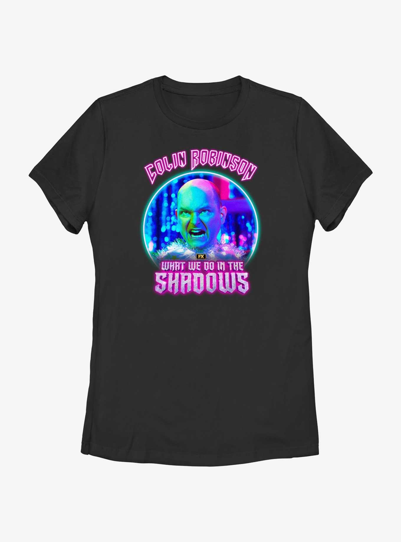 What We Do In The Shadows Neon Colin Lockup Womens T-Shirt, BLACK, hi-res