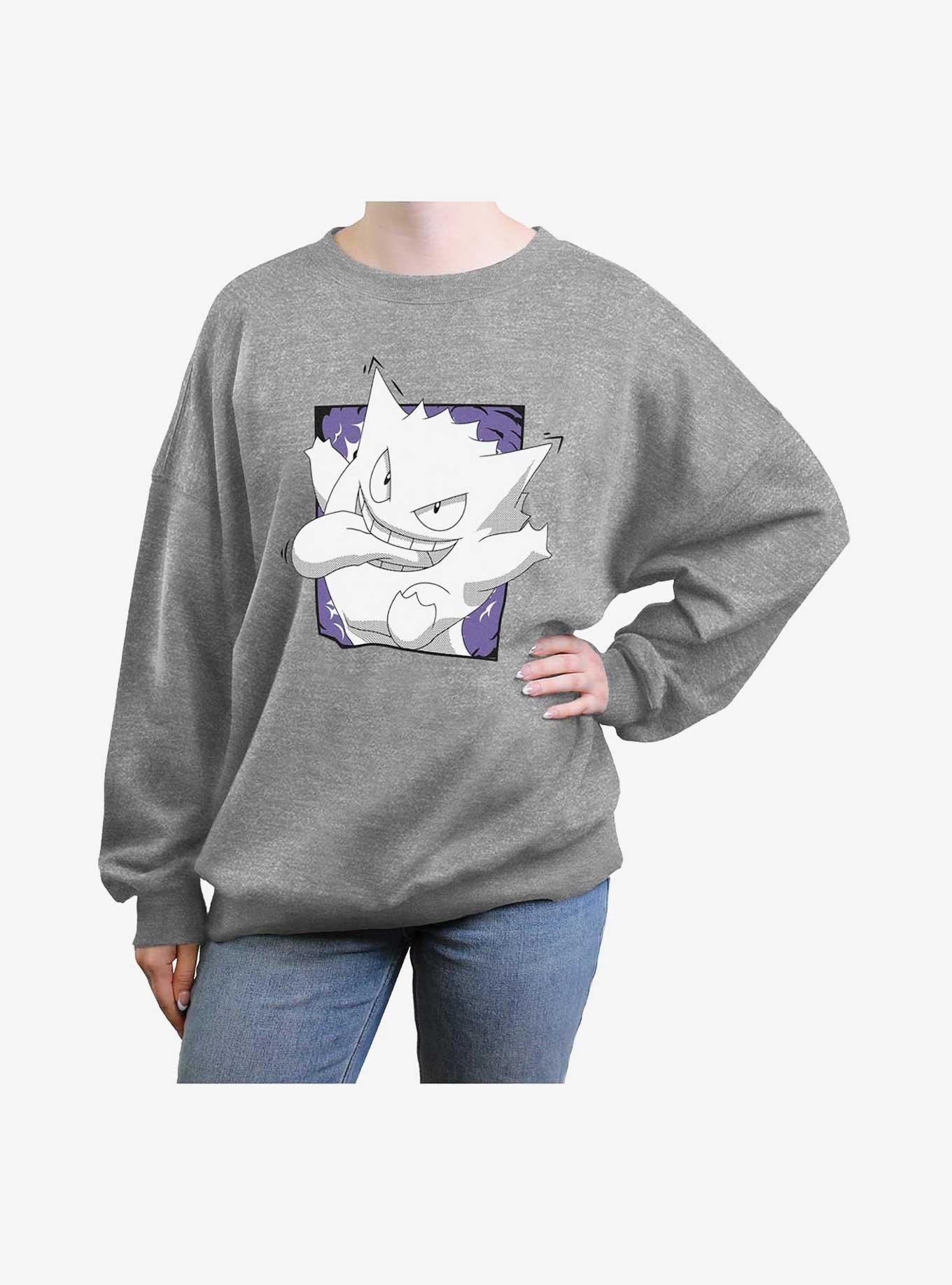 Pokemon Gengar Passing Through Girls Oversized Sweatshirt, , hi-res