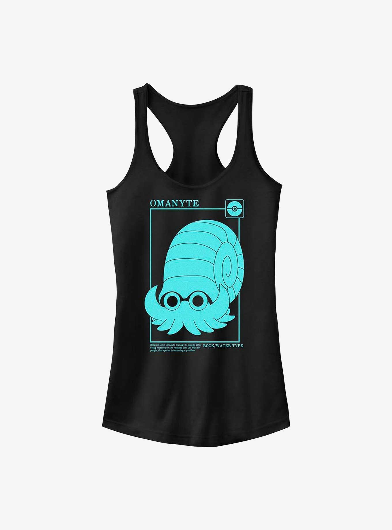 Pokemon Omanyte Card Girls Tank, BLACK, hi-res
