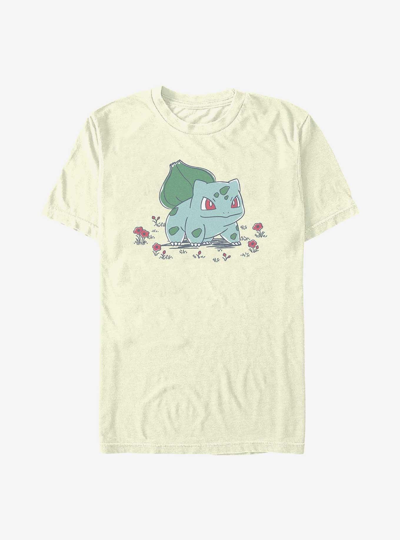 Pokemon Bulbasaur Standing In Flower Garden T-Shirt, , hi-res