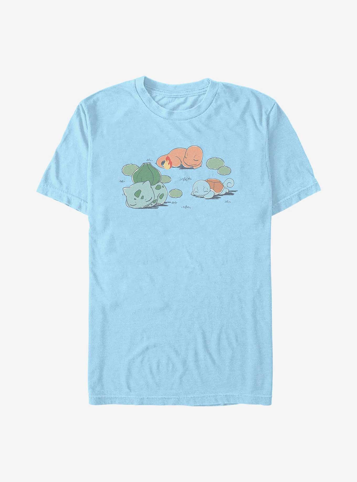 Pokemon Bulbasaur Charmander Squirtle Napping T-Shirt, , hi-res