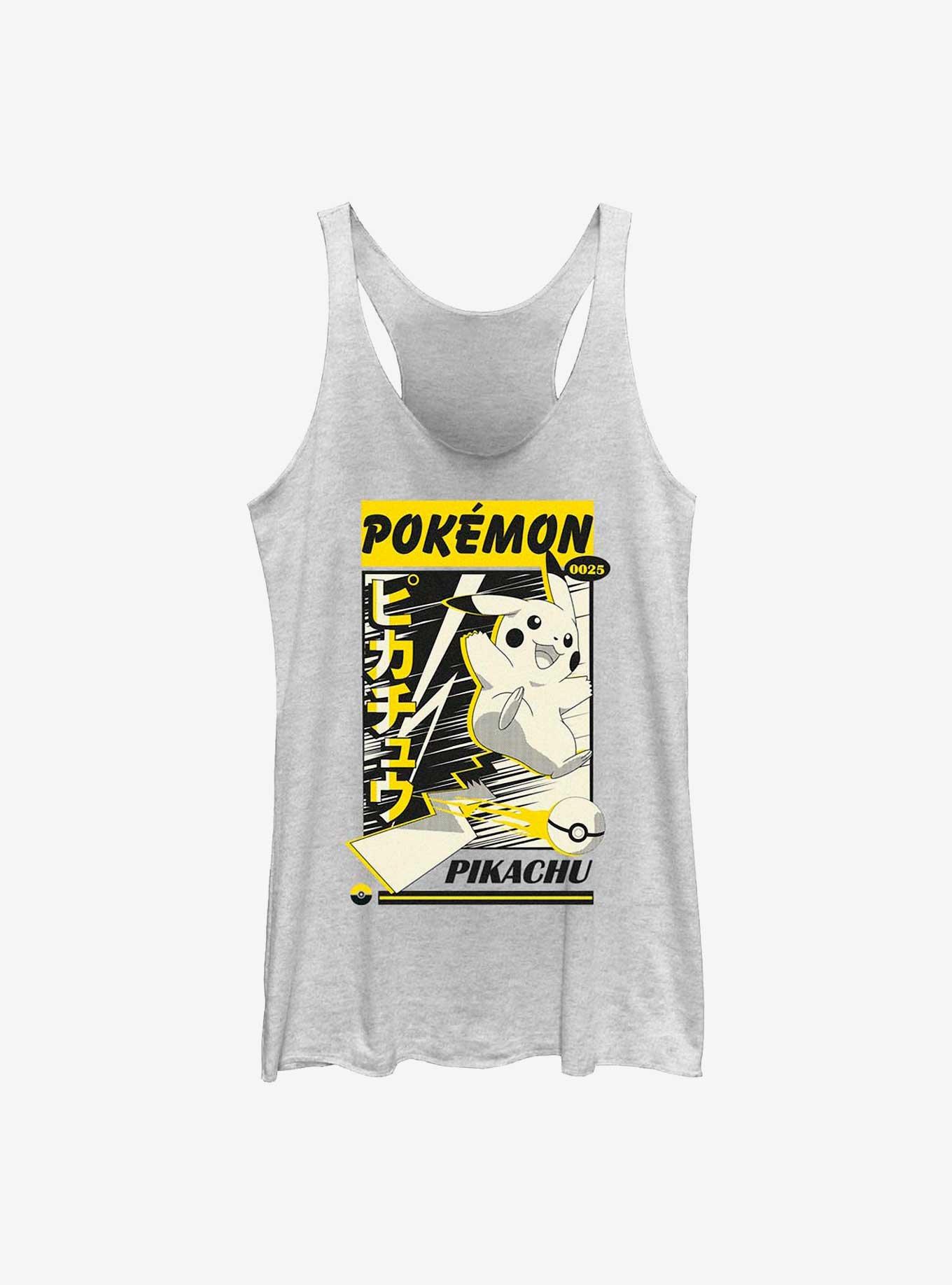 Pokemon Pikachu Anime Poster Girls Tank, WHITE HTR, hi-res