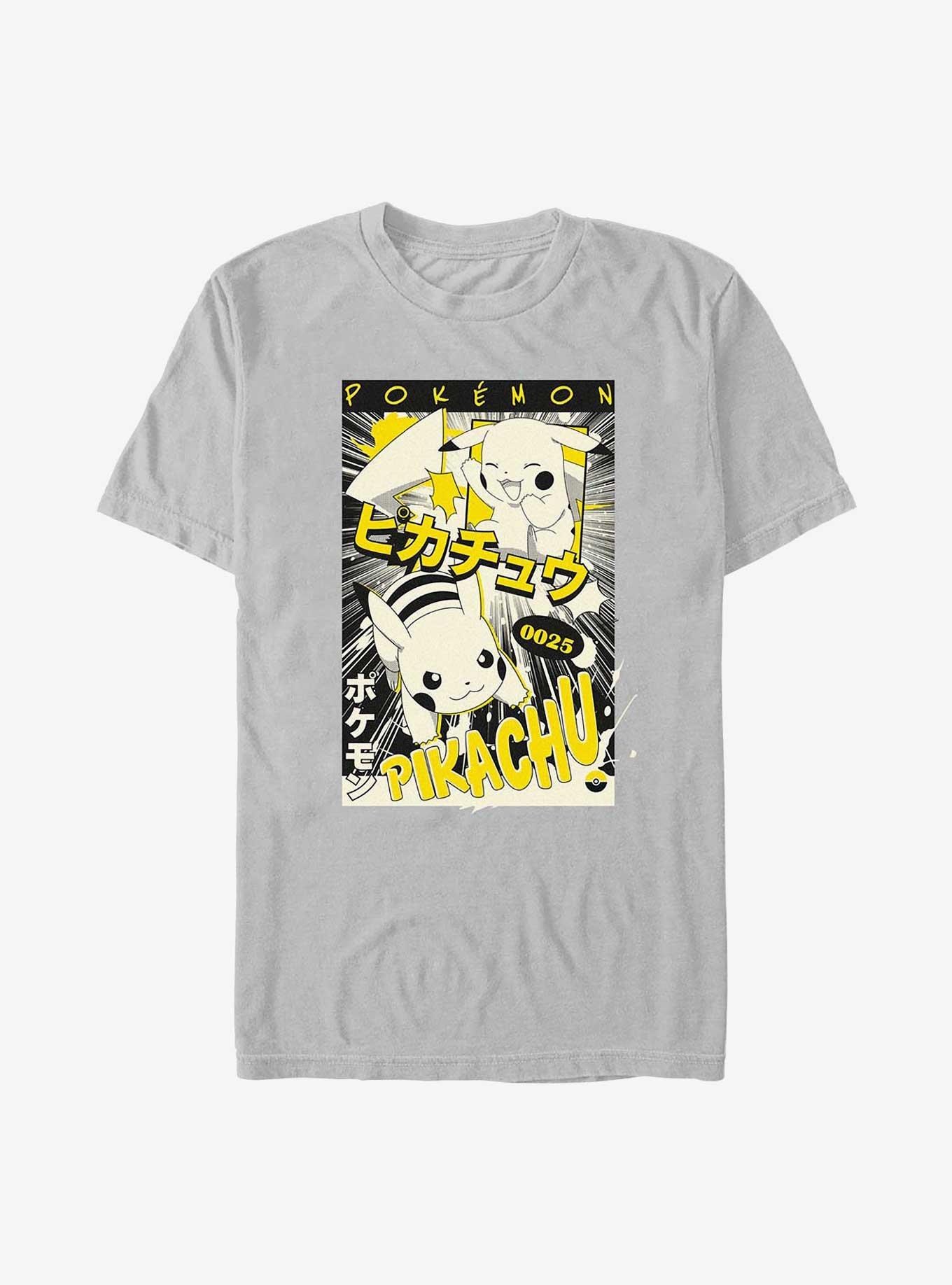 Pokemon Poster Pikachu Manga T-Shirt - SILVER | Hot Topic